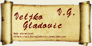 Veljko Gladović vizit kartica